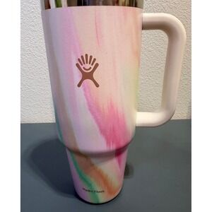 Hydro Flask 40 oz All Around Travel Tumbler Pink Green Watercolor Swirl